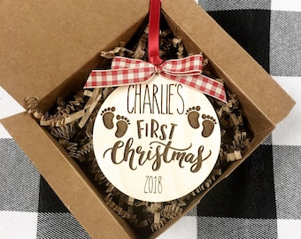 Baby's First Christmas Ornament 2022 /Personalized Christmas Ornament / Engraved Christmas Ornament / Gift for New Moms / Gift for parent