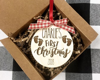 Baby's First Christmas Ornament 2022 /Personalized Christmas Ornament / Engraved Christmas Ornament / Gift for New Moms / Gift for parent