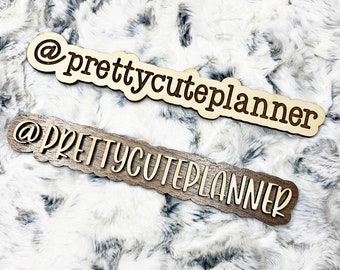 Personalized Social Media Nameplate - Permanant Watermark - Wood Nameplate - Wooden Watermark - Business Watermark - custom marketing sign