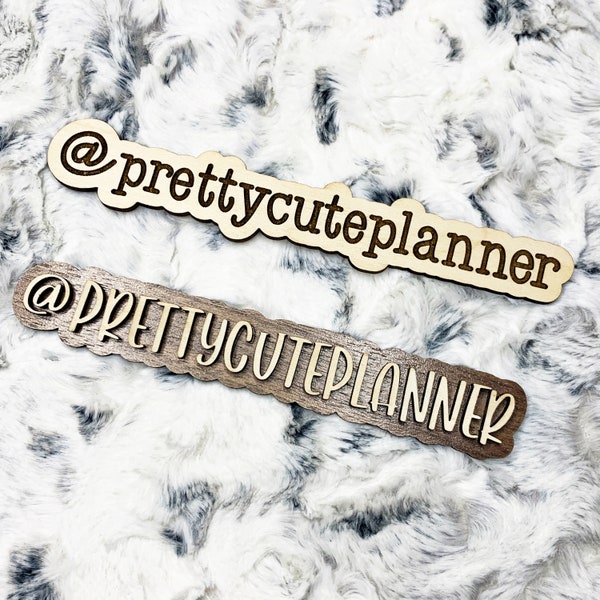 Personalized Social Media Nameplate - Permanant Watermark - Wood Nameplate - Wooden Watermark - Business Watermark - custom marketing sign