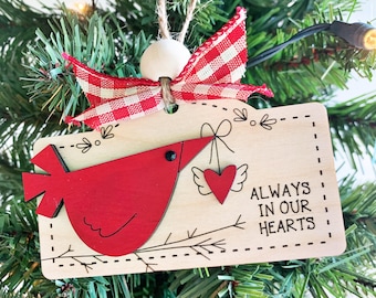 Always in our Hearts Cardinal Memorial Christmas Ornament