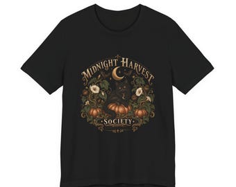 Midnight Harvest Society — Black Cat Halloween Tee