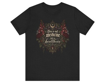 Gothic Floral Healthcare T-Shirt – Herbal Heart Design
