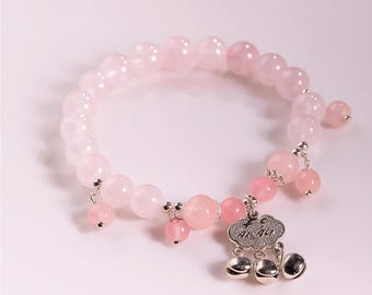 Rose Quartz Stretch Bracelet: Handmade Gemstone Crystal Healing