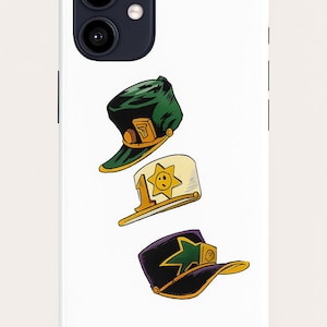 JoJo Jotaro Kujo Hat Phone Case, JJBA Anime Cover, Stardust Crusaders Gift, Manga Style Protective Case for iPhone and Samsung
