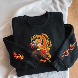 Printed Sweatshirt Black And Red Flame Sweater BLACK HOODIE RED