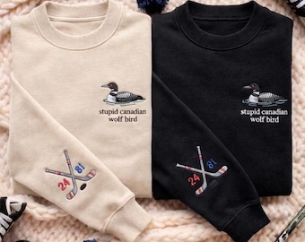 Hockey Rivalry Embroidered Sweatshirt, Wolf Bird Hoodie, Team Hollanov Shirt, LGBT Pride Gift