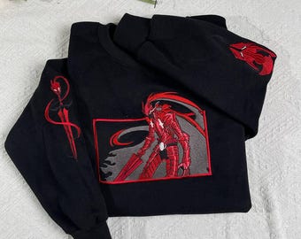 Embroidered Anime Sweatshirt, Shadow Knight Design