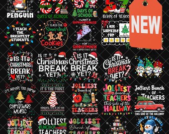 Christmas Teacher  PNG Bundle, Teacher Christmas Svg, Teacher Christmas Shirt Svg, Santa's Favorite Teacher, Merry Christmas Teacher Png