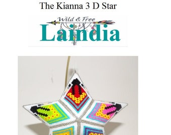 3D Peyote Star "The Kianna” 25 Row Star. Digital Download (#3) "between the sky and the earth and the unity of all life"