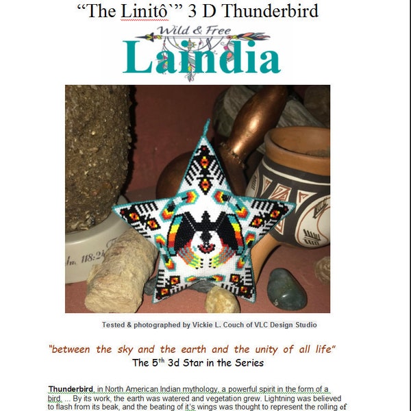 3D Peyote Star "The Linitô” 25 Row Star. Digital Download (23 pages)