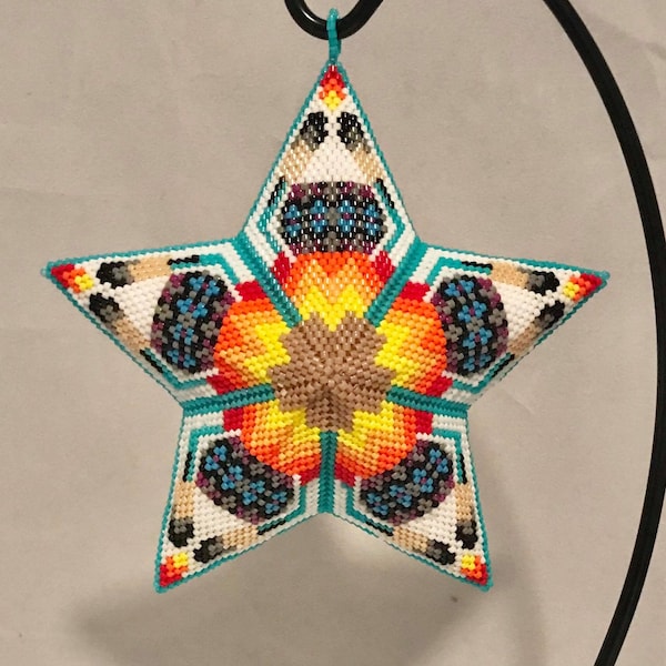 3d medicine bowl beaded star pattern