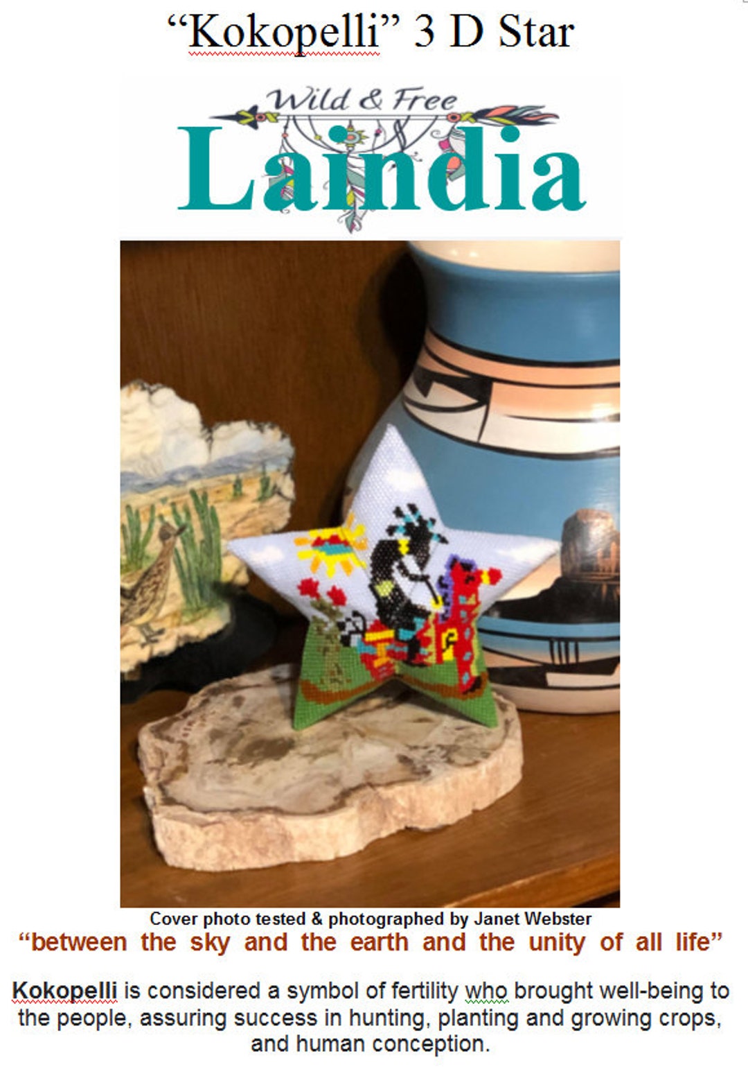 Kokopelli the Trickster 3 D Star Pattern digital Download Etsy