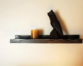 Handcrafted Ash Floating Ledge Shelf: Modern Farmhouse Decor