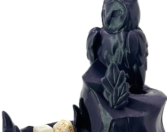 Owl Dice Tower | Unique Dice Rolling Tower for DND, Tabletop RPGs & Board Games | Fantasy Owl Decor Accessory