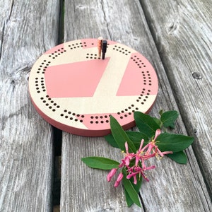 Rose Gold Cribbage Board • Geometric Design Boardgame • Wedding Gift Ideas • Bridal Shower Gift • Wedding Centerpiece • Rose and Gold