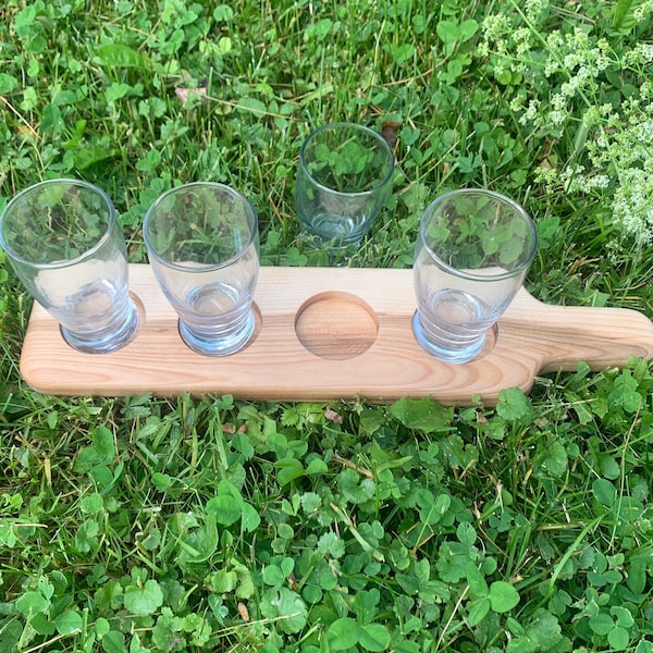 Handcrafted Birch Wood Beer Tasting Flight - Beer Sampling Paddle - Home Brewer Gift - Beer Sampling Event -  Perfect for Craft Brew Events