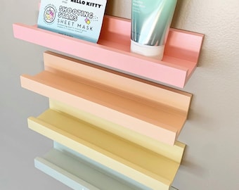 12" Colorful Painted Shelf - Shelf Decor - Nursey Shelf - Living Room Shelf - Wall Decor - Wall Mounted Shelf - Shelf Unit