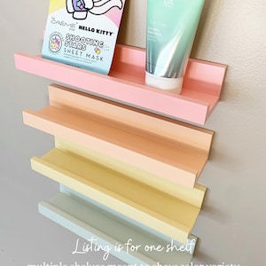 Pastel Painted Kids Shelf Decor Nursey Shelf Wall Art Living Room Shelf Wall Decor Wall Mounted Shelf Cutecore Easter Shelving Unit