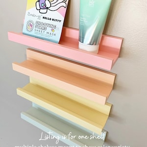 18" Colorful Painted Shelf Decor - Nursey Shelf - Living Room Shelf - Wall Decor - Wall Mounted Shelf - Shelf Unit