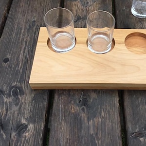 Whiskey Tasting Flight - Wine Sampling Board - Groomsmen Gift - Solid Wood - Wood Beer Flight Tray - Barware - Entertaining - Gifts for Him