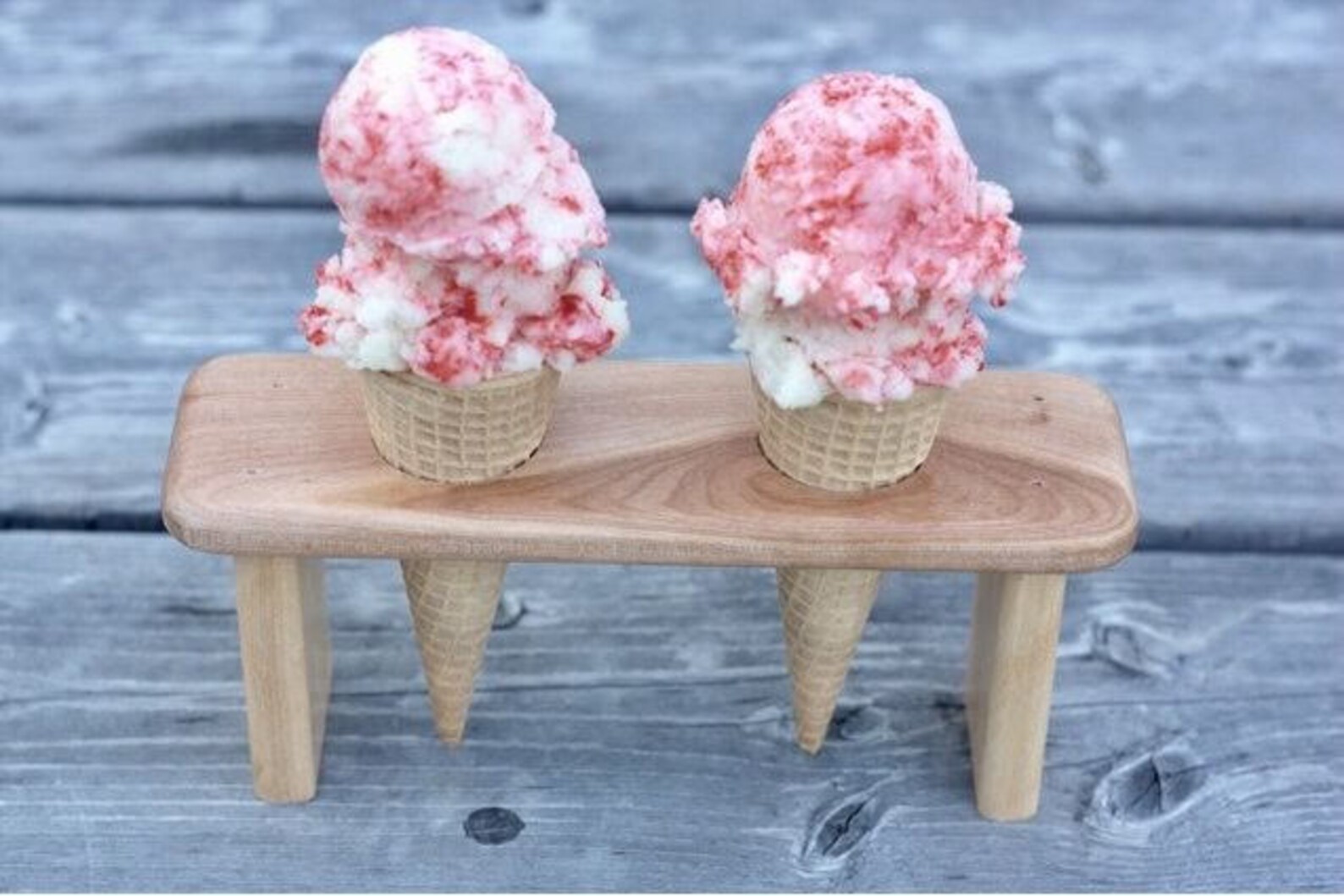 Wood Ice Cream Cone Serving Tray Ice Cream Cone Holder Ice Etsy