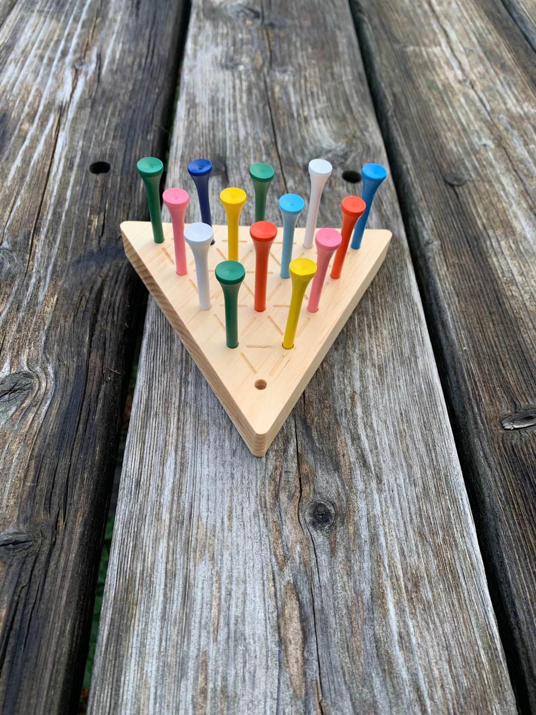 Triangle Solitaire, Jump Game, Restaurant Table Game, Retro Wooden Game ...