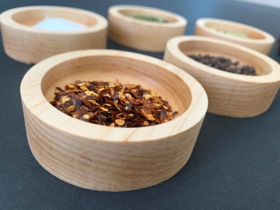 Set di 5 ciotole di spezie in legno Spice Organizer Gadget da cucina Spice  Box Organizzatore di cucina Idee regalo di San Valentino -  Italia