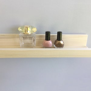 Poplar Wood Ledge Shelf: Narrow Wall Storage, Nursery Decor