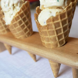 Ice Cream Cone Holder Stand Ice Cream Tray Natural Wood Dessert Display Ice Cream Bar Birthday Party Centerpiece Wedding image 4