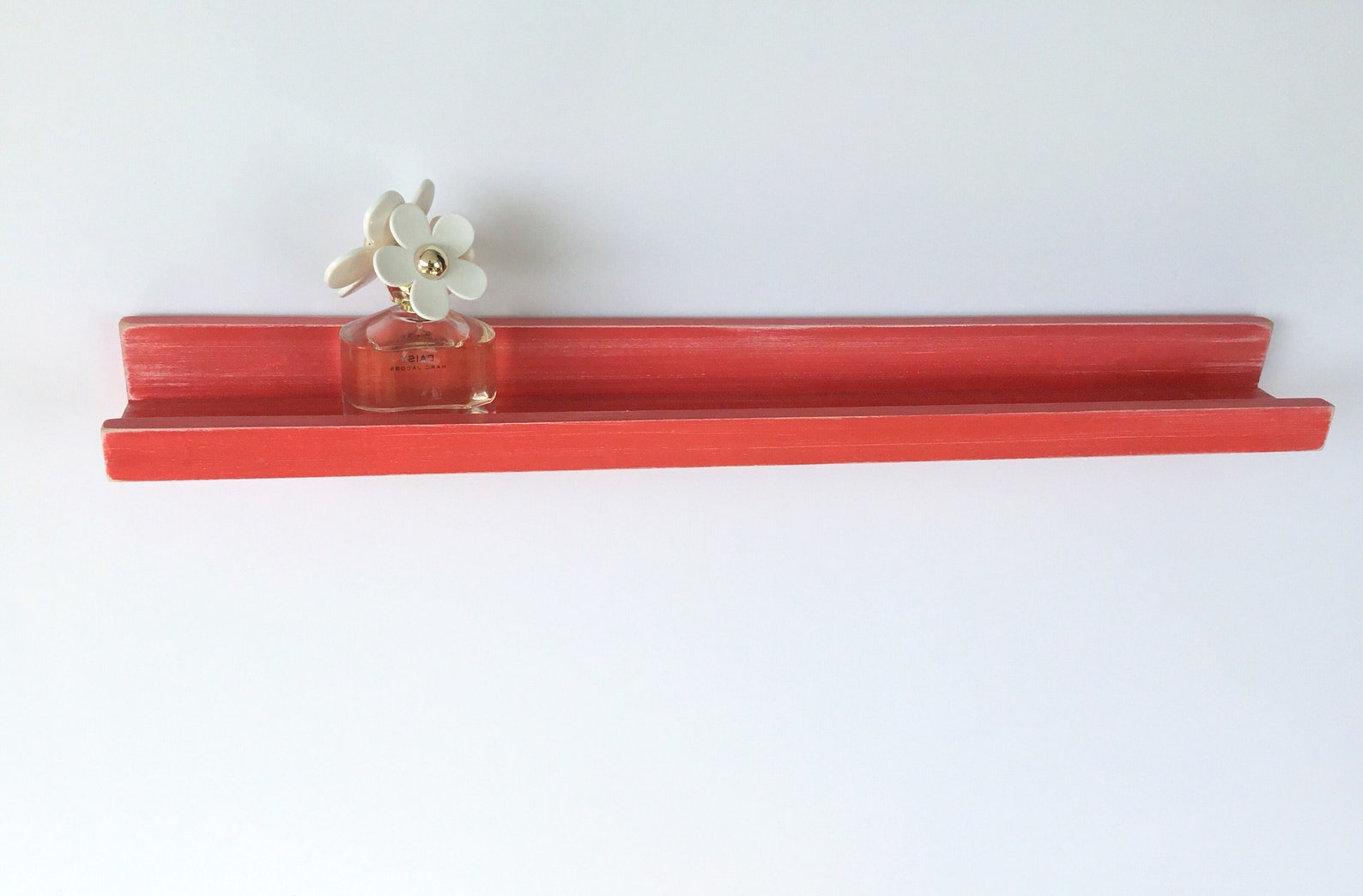 18 Narrow Floating Ledge Shelf Red Shelf rustic Etsy