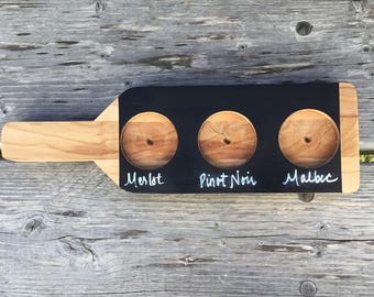 Wine Bottle Tasting Flight with Chalkboard - Wine Sampler - Wine Night - Wine & Paint Night - Barware - Drink Label - Galentine's Day Gift