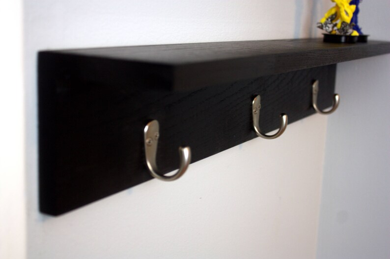 Three Hook Coat Rack With Shelf 20 Ledge Shelf Hook Etsy