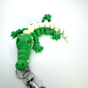 Crocodile Skeleton Keychain – Unique 3D Printed Alligator Toy, Fun Flexible Keychain for Backpacks, Nature Fans, and Office Fidgeting