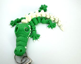 Krokodilskelettnyckelring: Flexibel alligator-fidgetleksak