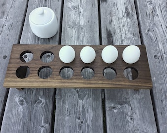 Walnut Egg Display Tray: Farmhouse Kitchen Egg Storage