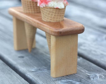 Ice Cream Cone Serving Tray made of solid wood - Holds 2 Cones