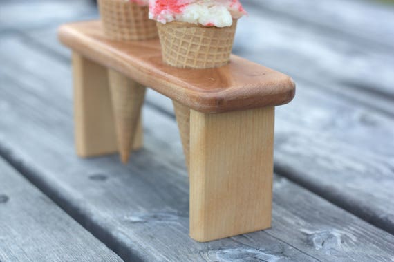 Wood Ice Cream Cone Serving Tray Ice Cream Cone Holder Ice Cream