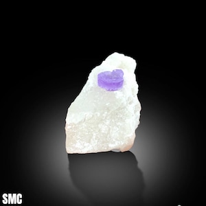 Rich Purple Apatite Hexagonal Crystal Having Sharp Lustre Sitting On Floater Quartz Combine Specimen From Nuristan Afghanistan