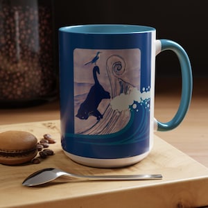 Raid the Cupboards Cute Cat Mug (11 & 15 oz.) -The Daily Cup, Fun Gift for Nordic Cat and Animal Lovers, Coffee and Tea Lovers, Morning Mug