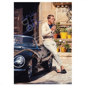 Steve McQueen Autograph Photo RP 12x8