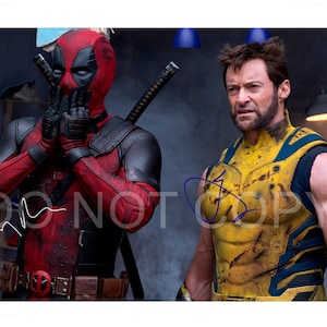 Deadpool & Wolverine Ryan Reynolds Hugh Jackman Autograph Photo RP 12x8