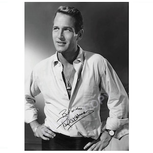 Paul Newman Vintage Autograph Photo RP A4