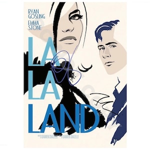 Ryan Gosling Emma Stone La La Land Autograph Photo RP 12x8