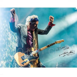 Keith Richards The Rolling Stones Autograph Photo 12x8 RP