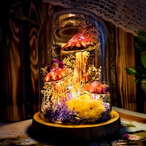 Arte aconchegante em forma de cogumelo, luz noturna artesanal em forma de cogumelo, luminária fofa em forma de cogumelo, decoração exclusiva para casa, luminária de presente artesanal, decoração em forma de cogumelo