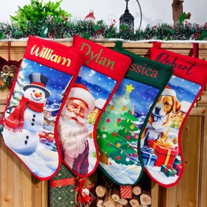 Personalized Printing Stocking, Vintage Stocking Printing, Family Stockings, Old-Fashioned Christmas Decor, Holiday Stocking Gift Xmas Decor