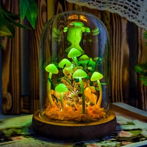 Luz noturna de floresta de cogumelos, luminária de cogumelos brilhantes feita à mão para quarto, quarto infantil, sala de estar, luzes de fada, presentes de aniversário exclusivos