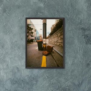 Street Chair, Seoul | Premium Wooden Framed Poster with Museum-Quality Matte Paper