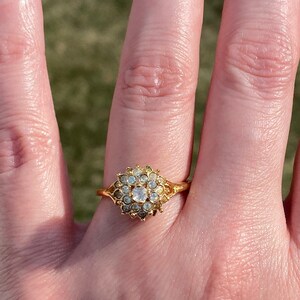 18K HGE ゴールド デザインリング 指輪 ビンテージリング 18K Gold HGE Ring - Size 6 Solitaire Ring - gold